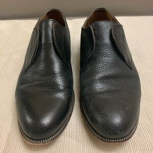 Charlie May Womens Pebbled Leather Willow Slip On Loafers Black Size 39